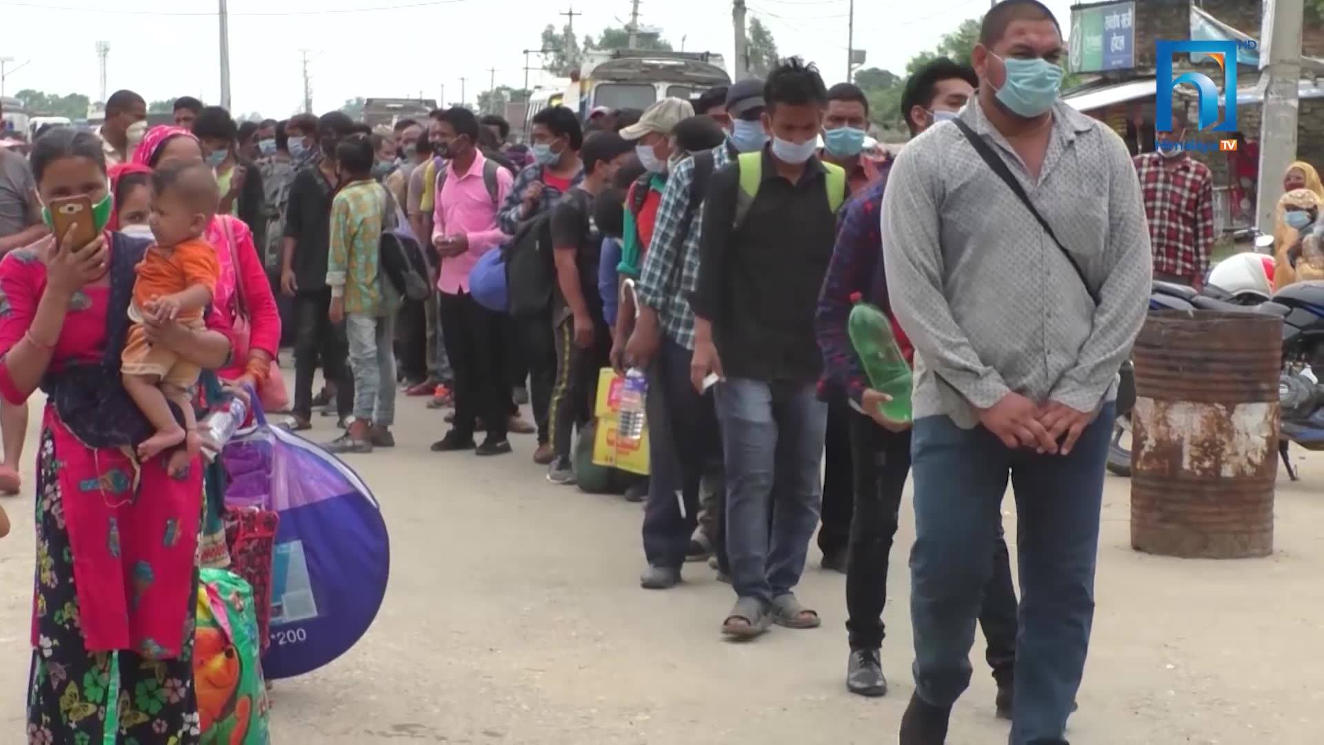 कोरोना महामारीमा पनि प्रदेश पाँचबाट कामको खोजीमा भारत जानेको लर्को (भिडियोसहित)