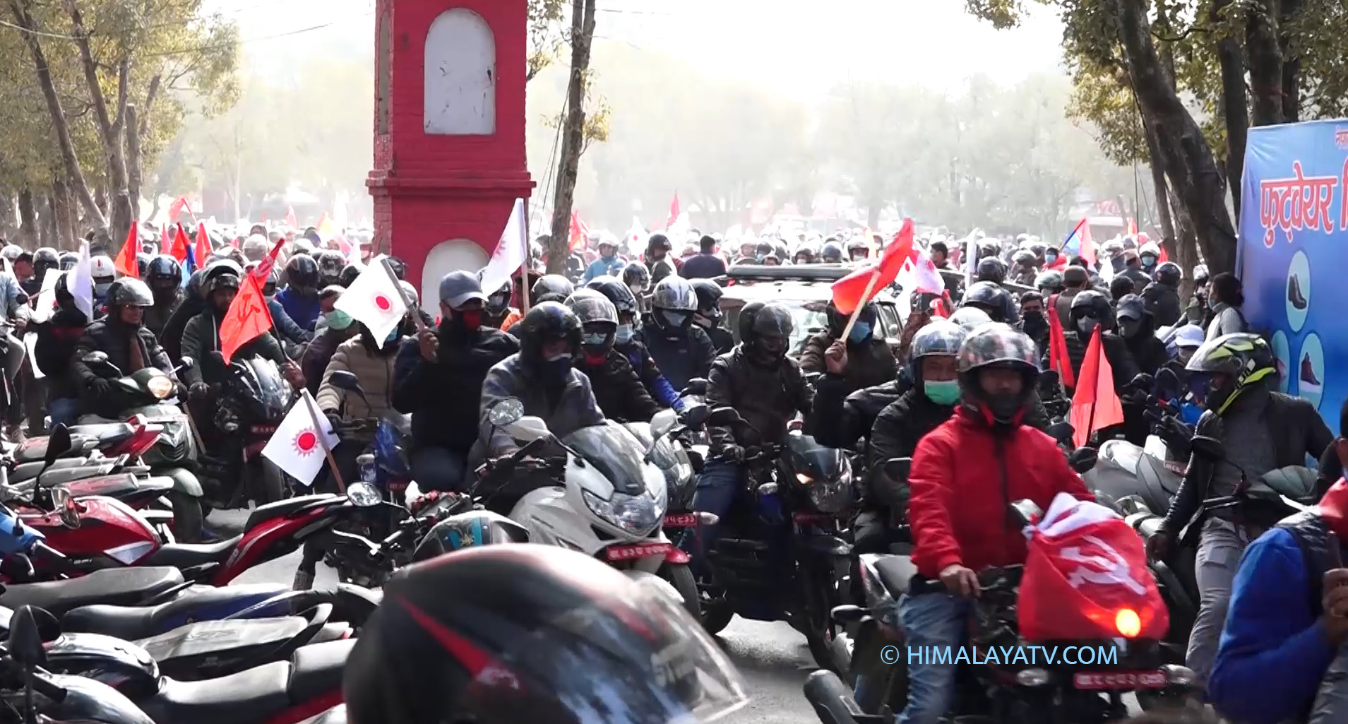 संसद विघटनविरुद्ध काठमाडौंमा नेकपा प्रचण्ड–नेपाल समूहको मोटरसाइकल र्‍याली