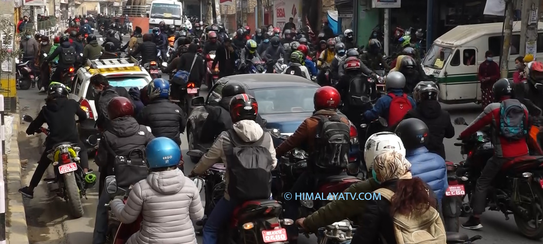 नेकपा प्रचण्ड–नेपाल समूहको प्रदर्शनका कारण काठमाडौंको ट्राफिक व्यवस्थापन प्रभावित