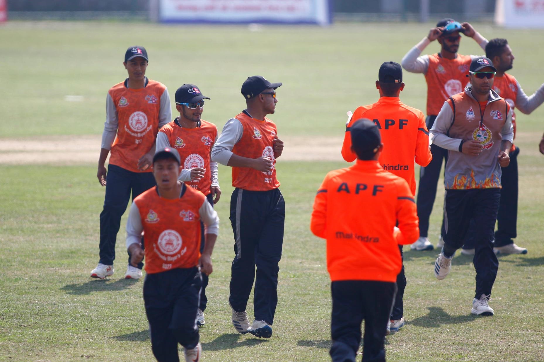 मेयर कप क्रिकेटमा काठमाडौं मेयर एघार र एपीएफ विजयी