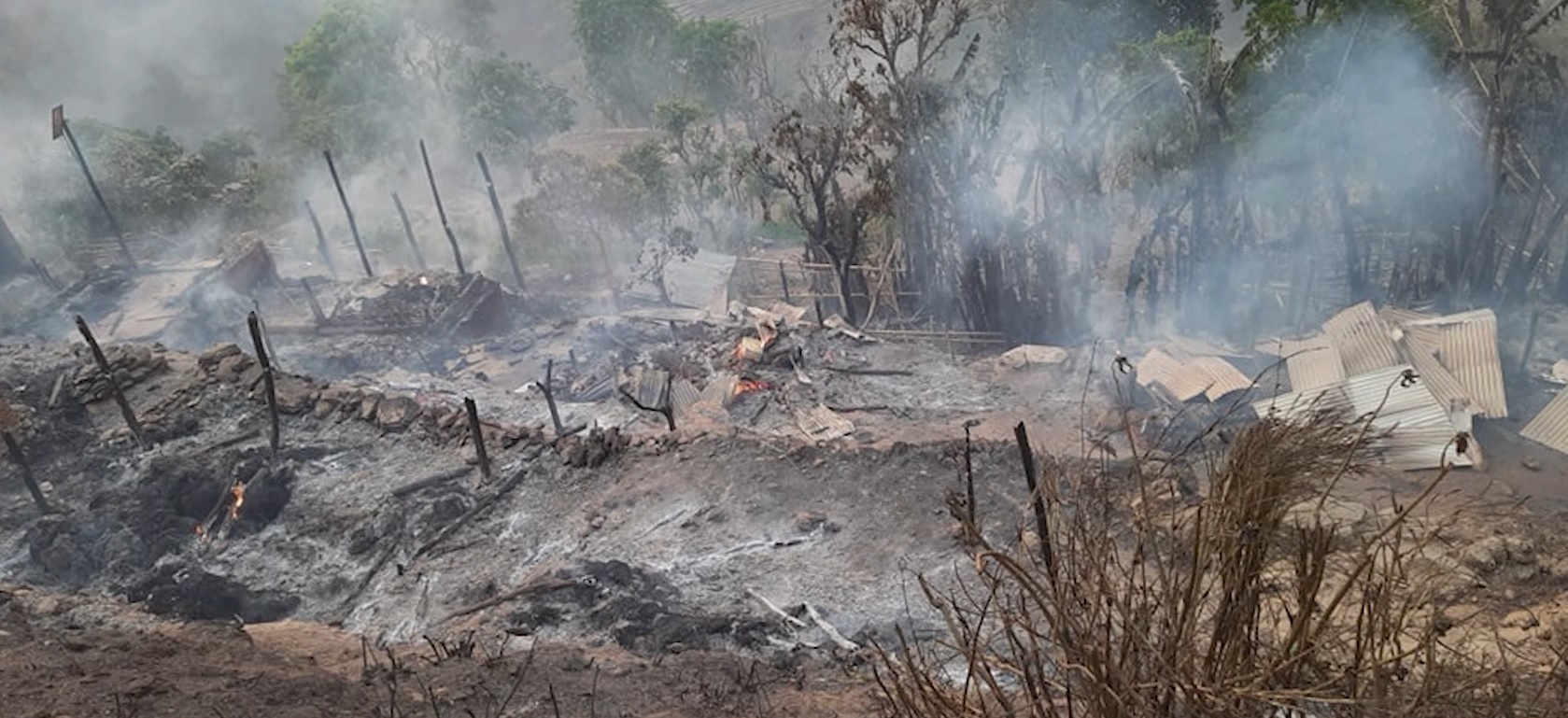 भोजपुरमा डढेलो गाउँ पस्दा चार घर जलेर नष्ट
