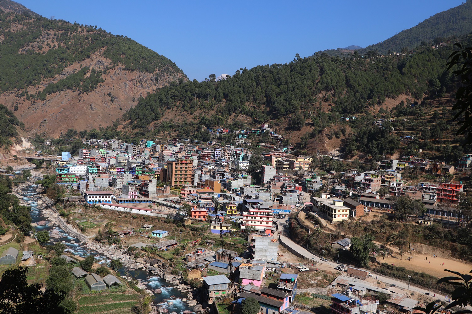 बुर्तिबाङ बजार : नमुना सहरको काम सुस्त गतिमा`