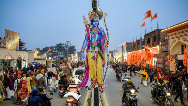 भारतको अयोध्यामा नवनिर्मित राम मन्दिरमा प्राण प्रतिष्ठा हुँदै